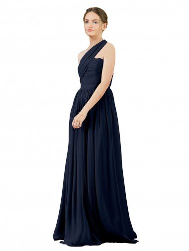 Sydney Draped One Shoulder Strapless Chiffon Bridesmaid Dress