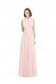 Sydney Sleeveless Chiffon High Neck Bridesmaid Dress with Diagonal Pleats