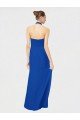 Sydney Sleeveless Long Chiffon Empire Gown with Pleated Halter Straps
