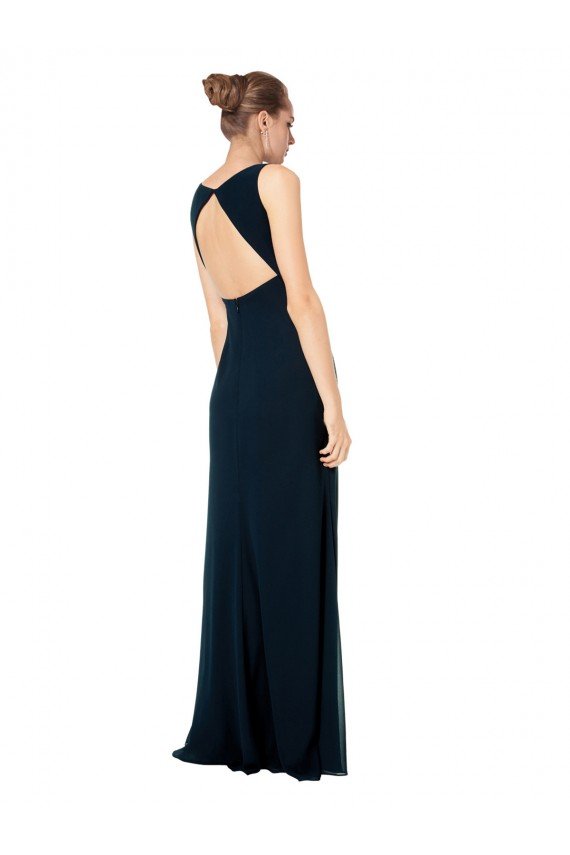 Sydney Long Chiffon V-Neck Sleeveless Bridesmaid Dress with Large Keyhole Back