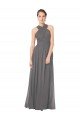 Sydney Long Chiffon Halter Bridesmaid Dress Keyhole Back