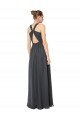 Sydney Long Chiffon Halter Bridesmaid Dress Keyhole Back