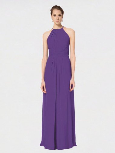 Shop Long Chiffon Spaghetti Strap Halter Bridesmaid Dress Sydney