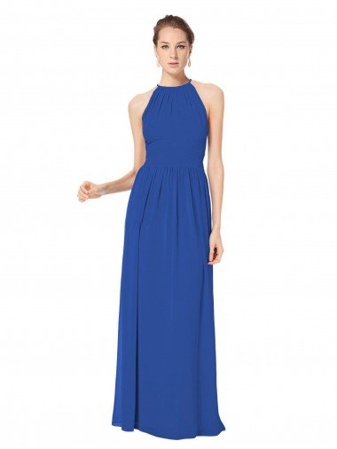 Sydney Long Chiffon High-Neck Sleeveless Bridesmaid Dress