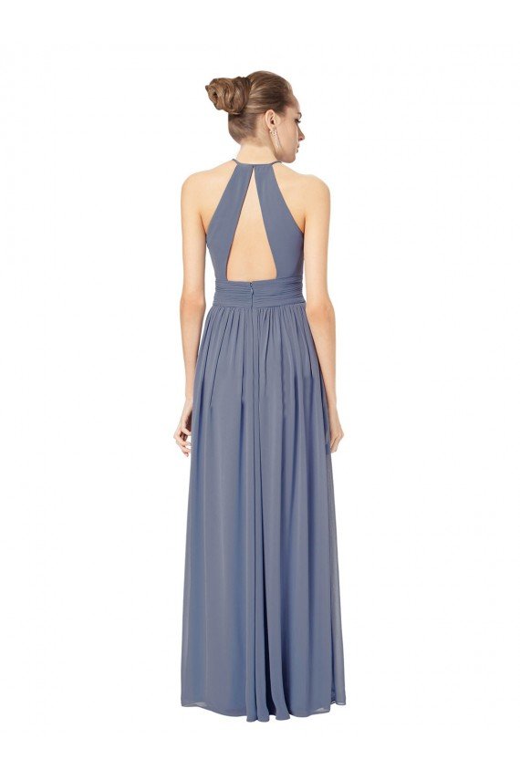 Sydney Long Chiffon High-Neck Sleeveless Bridesmaid Dress