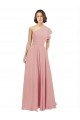 Sydney Chiffon Bridesmaids Dress with One Shoulder Flounced Sleeve