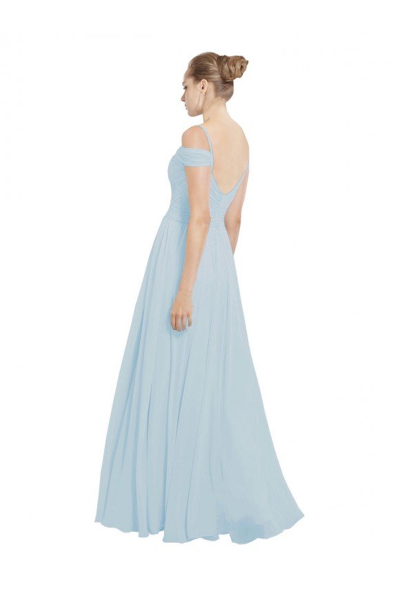 Sydney Chiffon Bridesmaids Dress with Off the Shoulder Draped Neckline