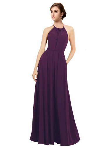 Sydney Elegant Chiffon Bridesmaids Dress with Softly Draped Bodice