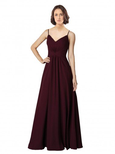 Sydney V-Neck Chiffon Bridesmaid Dress with Twist Front Bodice