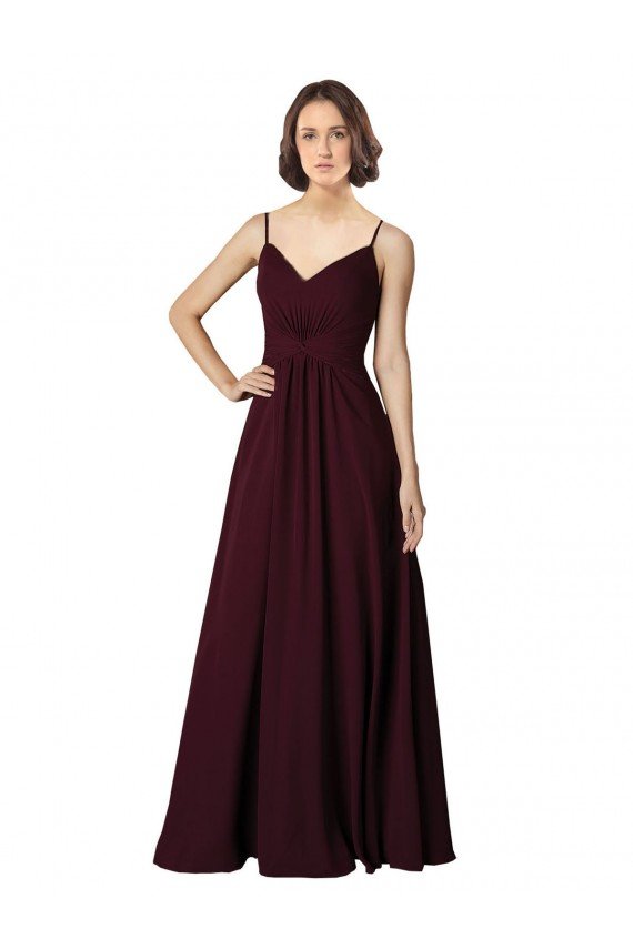 Sydney V-Neck Chiffon Bridesmaid Dress with Twist Front Bodice