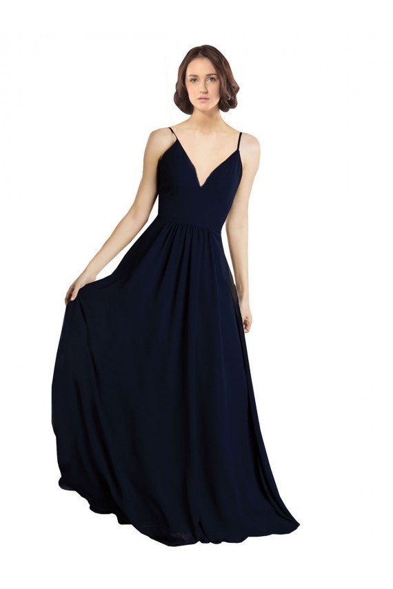 Sydney Simple Chiffon Bridesmaid Dress with Deep V-Neckline