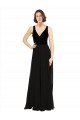 Sydney Stretch Velvet and Chiffon Bridesmaids Dress with V-Neckline