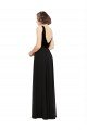 Sydney Stretch Velvet and Chiffon Bridesmaids Dress with V-Neckline