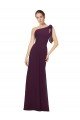Sydney One Shoulder Chiffon Bridesmaids Dress with Shoulder Bow