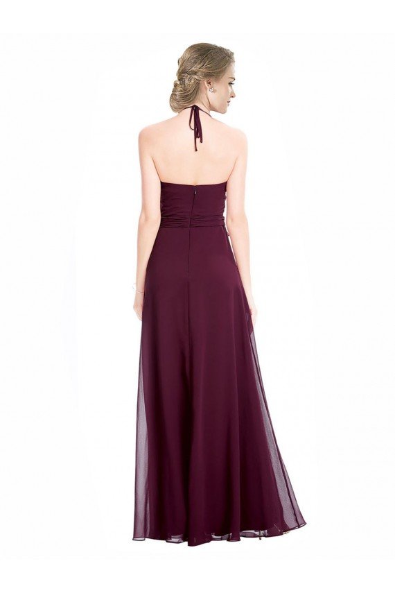 Sydney Full Length Chiffon Bridesmaid Dress with Halter Top