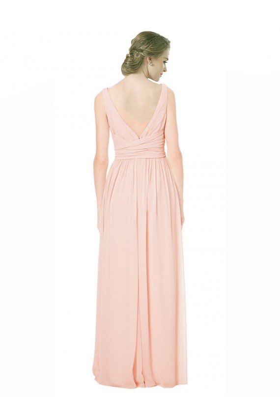 Sydney Full Length Chiffon Bridesmaid Dress with V-Front and Back