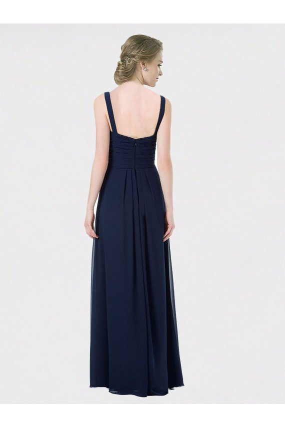 Sydney Long Chiffon Bridesmaid Dress with Sweetheart Neckline and Shoulder Straps