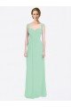 Sydney Long Chiffon Bridesmaid Dress with a Sweetheart Neckline and Pleated Shoulder Straps