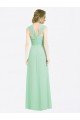 Sydney Long Chiffon Bridesmaid Dress with a Sweetheart Neckline and Pleated Shoulder Straps