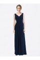 Sydney Long Chiffon V-Neck Sleeveless Bridesmaid Dress with Criss-Cross Pleated Bodice