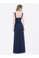 Sydney Long Chiffon V-Neck Sleeveless Bridesmaid Dress with Criss-Cross Pleated Bodice