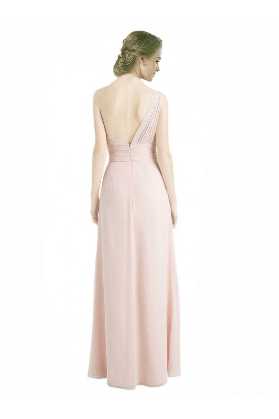 Sydney Full Length Chiffon Bridesmaid Dress with One Wide Shoulder Strap