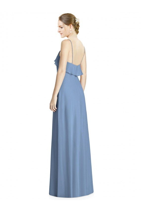 Sydney Deep Open Back Long Chiffon V-Neck Bridesmaid Dress
