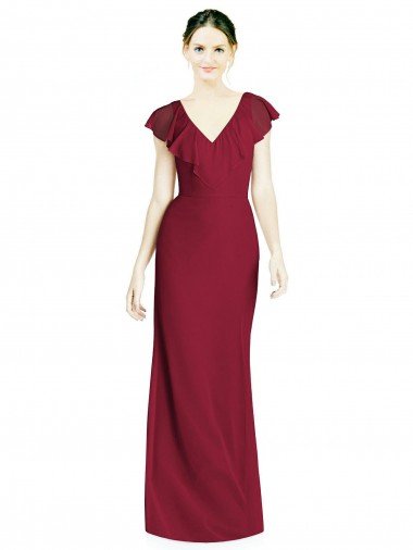 Sydney V-Neck V-Back Long Chiffon Bridesmaid Dress