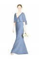 Sydney V-Back Trumpet Chiffon Bridesmaid Dress with Draped Cape Overlay