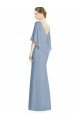 Sydney V-Back Trumpet Chiffon Bridesmaid Dress with Draped Cape Overlay