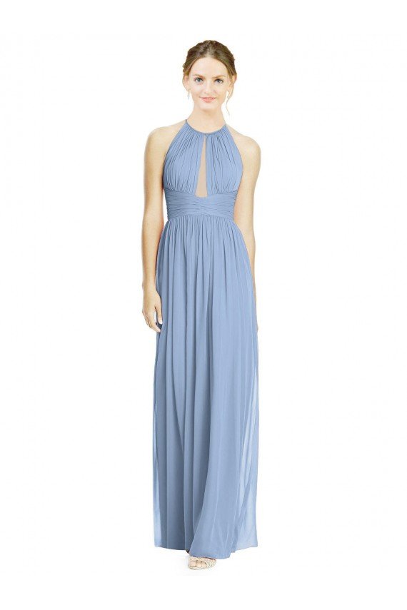 Sydney Open Back Long Chiffon Halter Bridesmaid Dress