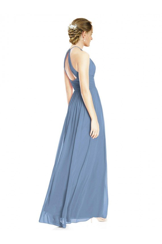 Sydney Open Back Long Chiffon Halter Bridesmaid Dress
