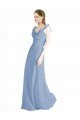 Sydney Fluted Chiffon Wrap Bridesmaid Dress with Ruffles V-Neck
