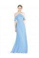 Sydney Halter Frill Cold Shoulder A-Line Chiffon Bridesmaid Dress