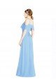 Sydney Halter Frill Cold Shoulder A-Line Chiffon Bridesmaid Dress