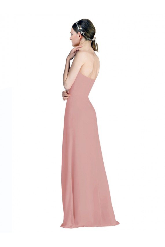Sydney Daped A-Line Chiffon Bridesmaid Dress with Pleated Sweetheart Bodice
