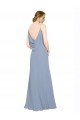 Sydney Cowl Back Long Chiffon Slip Bridesmaid Dress with Straps