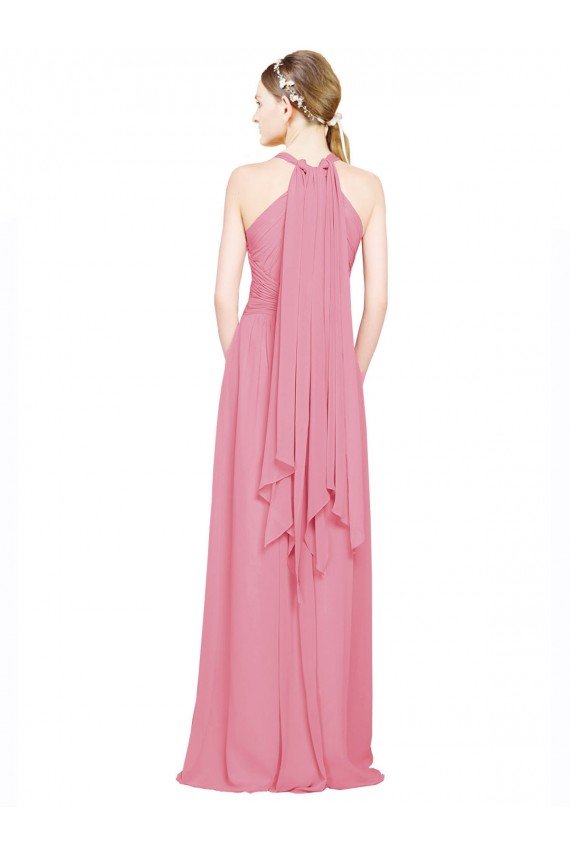 Sydney Halter Neck Keyhole A-Line Chiffon Bridesmaid Dress