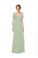 Sydney Split Cold Shoulder Draped A-Line Chiffon Bridesmaid Dress