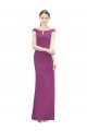 Sydney Full Length Long Chiffon Bridesmaid Dress with Boat Neck