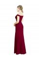Sydney Off the Shoulder Long Chiffon Bridesmaid Dress / Prom Dress with Pleats