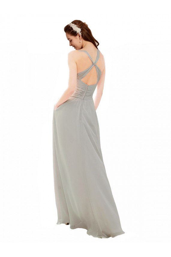 Sydney Chiffon Bridesmaid Dress with Ruched Draped Bodice