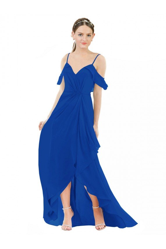Sydney High Low Boho Bridesmaid Dress with Cold Shoulder Sleeves
