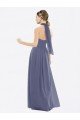 Sydney High Halter Neck Chiffon Bridesmaid Dress with Twist-Tie