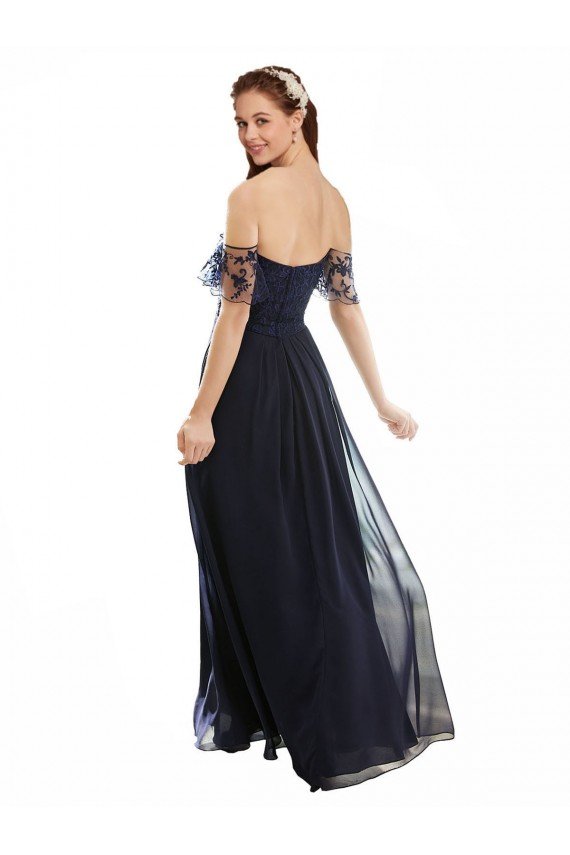 Sydney Boho Bridesmaid Dress with Beaded Embroidered Bodice and Flutter Cap Sleeves