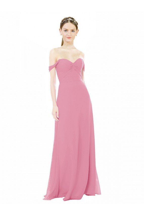 Sydney Fitted Sweetheart Bodice Chiffon Bridesmaid Dress with Draped Cap Sleeves