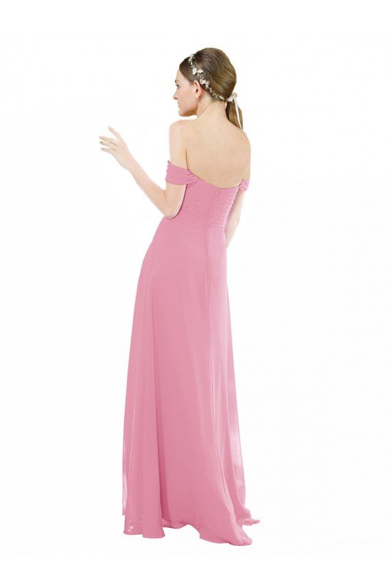 Sydney Fitted Sweetheart Bodice Chiffon Bridesmaid Dress with Draped Cap Sleeves