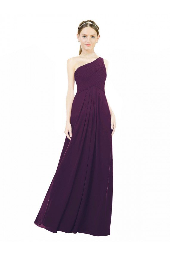 Sydney One Shoulder Chiffon Bridesmaid Dress with Draped Bodice