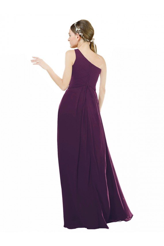 Sydney One Shoulder Chiffon Bridesmaid Dress with Draped Bodice