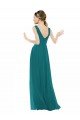 Sydney Figure Flattering Chiffon Bridesmaid Dress with Draped V-Neck Bodice